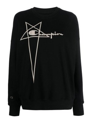 RICK OWENS: Sweatshirts & Sweaters - Logo cotton sweatshirt