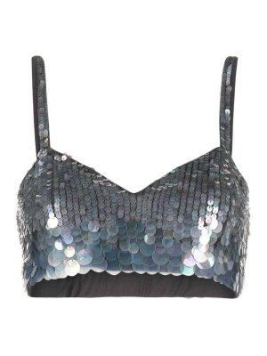 P.A.R.O.S.H.: Tops & Tank tops - Iridescent sequin cropped top