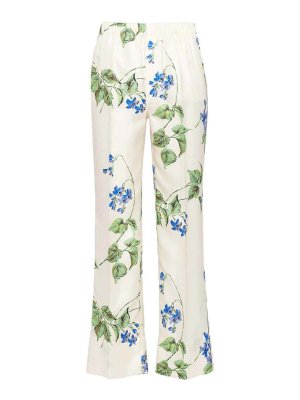 PRADA: casual trousers - Floral twill trousers