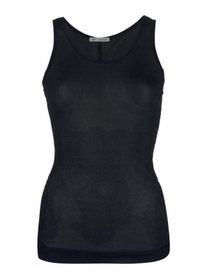 AMI PARIS: Tops & Tank tops - U-neck semi-sheer tank top