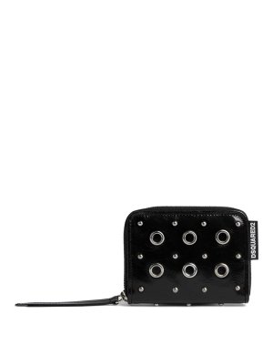 DSQUARED2: wallets & purses - Eyelet-detail leather wallet