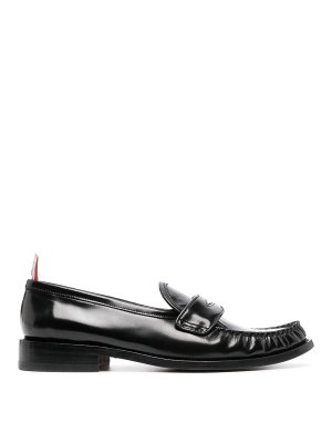THOM BROWNE: classic shoes - Penny-slot leather loafers