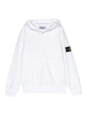 Stone Island Junior: Sweatshirts & Pulls - Sweat-Shirts - Blanc