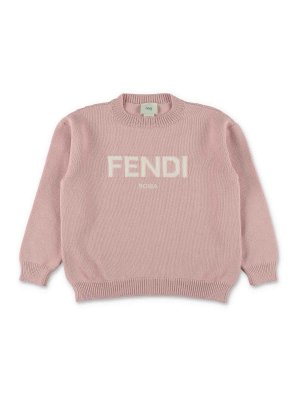 FENDI: crew necks - Pink virgin wool girl fendi jumper