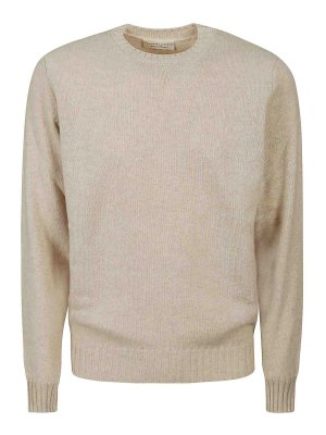FILIPPO DE LAURENTIIS: Strickpullover mit Rundhalsausschnitt - Rundhalspullover - Hellbeige