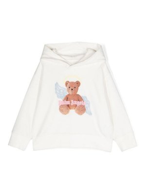 Palm Angels: Sweatshirts & Sweaters - White Graphic Print Hoodie
