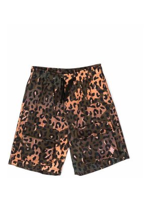 Marcelo Burlon County Of Milan: Trousers Shorts - Brown animal-print shorts