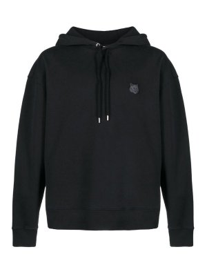 MAISON KITSUNÉ: Sweatshirts & Sweaters - Jet black fox-motif hoodie