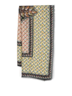 ETRO: scarves - Floral-print frayed scarf