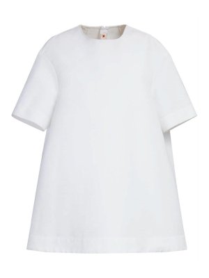 Marni: short dresses - Short-sleeve cotton mini dress