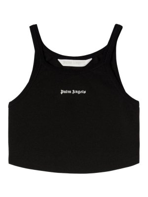 Palm Angels: Tops & Tank tops - Logo-print cropped tank top