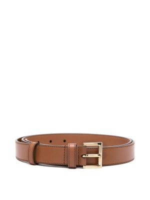 PRADA: belts - Logo plaque leather belt