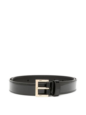 PRADA: belts - Logo-plaque patent leather belt