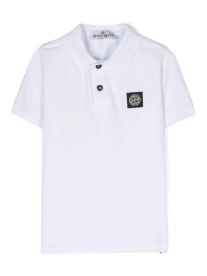 Stone Island Junior: Poloshirts - Poloshirt - Weiß