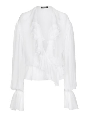 DOLCE & GABBANA: blouses - Chiffon blouse with ruffles