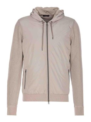HERNO: cardigans - Nylon and pique knit cardigan