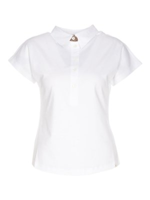 HERNO: t-shirts - White polo t-shirt logo collar