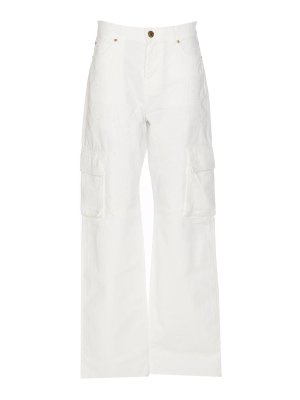 Pinko: straight leg jeans - White caty denim jeans zip and