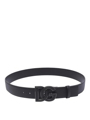 Dolce & Gabbana Calfskin belt with crossed logo