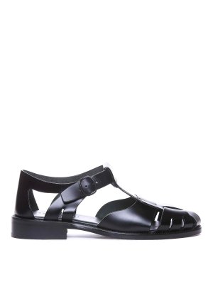 HEREU: sandals - Black pesca sandals buckle round