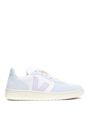 スニーカー AUTRY MEDALIST LOW - Two-tone Leather Sneakers (AULWWB37) Autry Medalist Low Bicolor Sneakers In White And Silver Leather