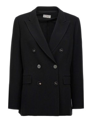 Elisabetta Franchi Single-Breasted Blazer - Black | GI10747E2110