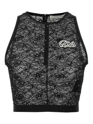 ALESSANDRA RICH: Tops & Tank tops - Rhinestone Lace Top