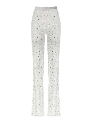 ALESSANDRA RICH: leggings - Rhinestone Lace Leggings