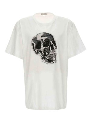 ALEXANDER MCQUEEN: t-shirts - Cotton Crew Neck Skull Print