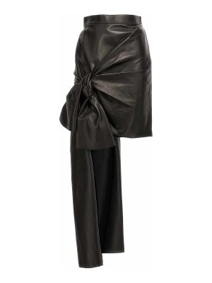 ALEXANDER MCQUEEN: Knee length skirts & Midi - Maxi Bow Leather Skirt