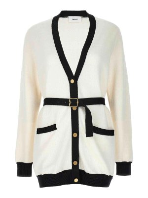 BALLY: Cardigans - Cardigan - Blanc