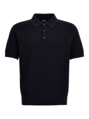 BRIONI: polo shirts - Woven Knit Polo Shirt