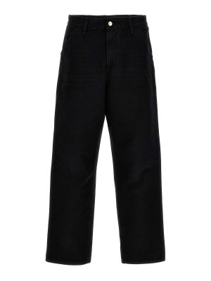 CARHARTT: Straight Leg Jeans - Schwarze Jeans mit Logo