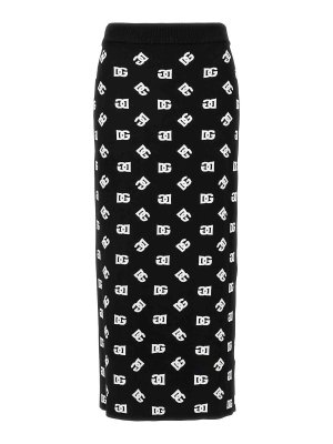 DOLCE & GABBANA: Knee length skirts & Midi - High Waist Dg Jacquard Skirt