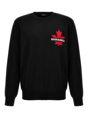 DSQUARED2: maglia collo rotondo - Maglione In Lana Girocollo Logo