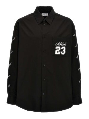 Tシャツ・カットソー Off-White FW23 CHECK PRINT SHIRT (OMGE030_F23FAB0011900) Off-White Flannel Shirt Check Pattern Logo