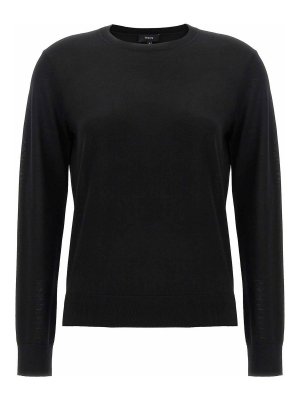Theory: Strickpullover mit Rundhalsausschnitt - Rundhalspullover - Schwarz