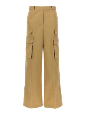 VERSACE: pantaloni casual - Pantaloni cargo in gabardine di cotone