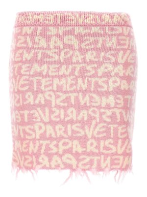 スカート VETEMENTS 'Iconic Lurex Monogram' skirt Pink WE64KN905P VETEMENTS 'iconic Lurex Monogram' Skirt | italist
