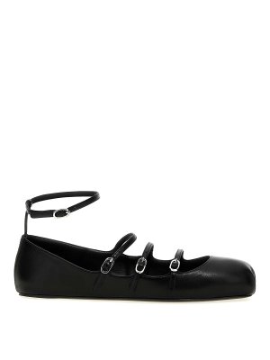 ALEXANDER MCQUEEN: flat shoes - Leather Ballet Flats Straps
