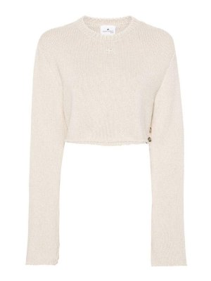 Courreges: Pull col rond - Pull Col Rond - Blanc