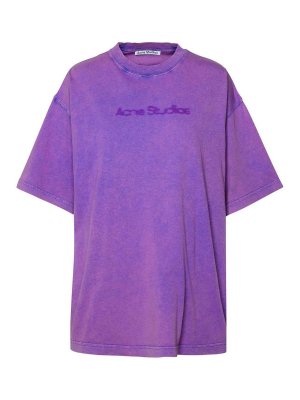 Acne Studios: t-shirts - Lilac Cotton T-Shirt