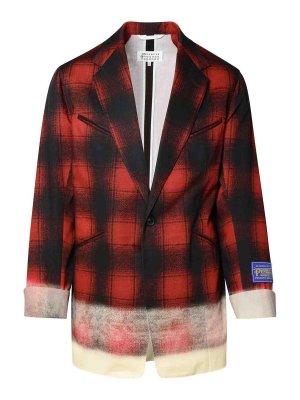 Maison Margiela: blazers - Red Cotton Blazer