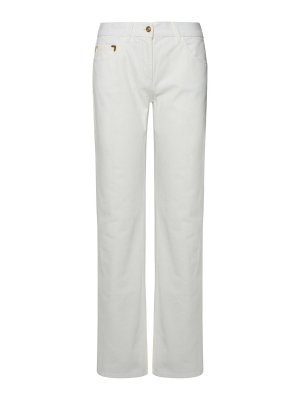 Palm Angels: straight leg jeans - White Cotton Jeans