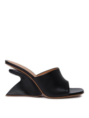 OFF-WHITE: sandals - Jug Black Leather Sandals