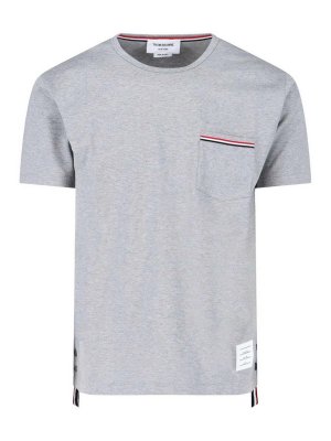 THOM BROWNE: t-shirt - T-Shirt Dettagli Tricolore