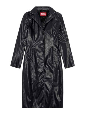 DIESEL: Manteaux en cuir - Manteau En Cuir - Noir