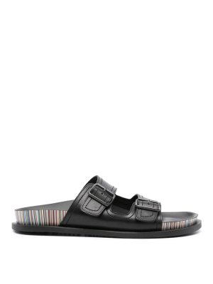 Ferragamo Leather flat sandals - Black - Men | 21258760634001