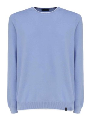 FAY: Strickpullover mit Rundhalsausschnitt - Rundhalspullover - Blau