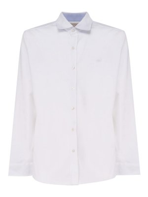 FAY: shirts - Cotton Shirt With Ton Sur Ton Logo